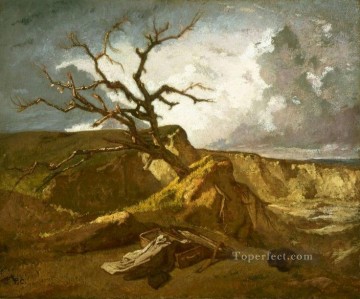  Sea Oil Painting - landscape near the sea figure painter Thomas Couture